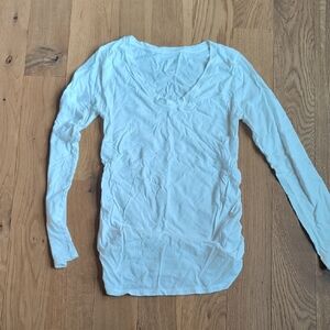 Isabel Maternity by Ingrid & Isabel White V-Neck Long Sleeve Top